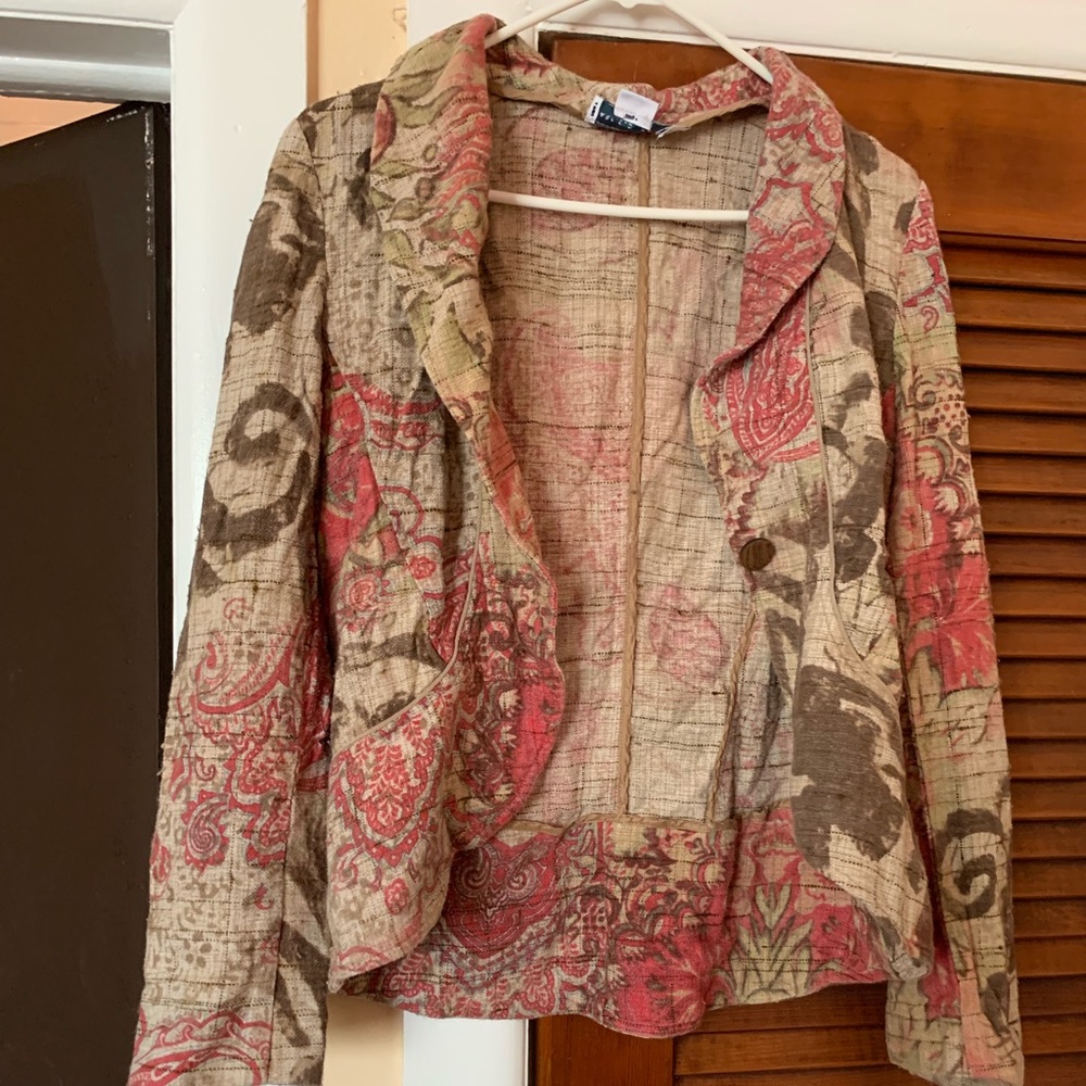 Print flounce blazer